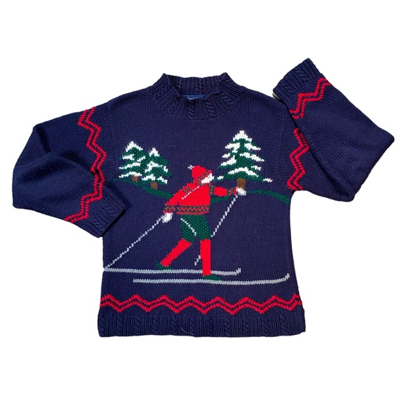 Vintage Sweaters - Vintage 1990s Eagle’s Eye Winter Ski Knit Sweater